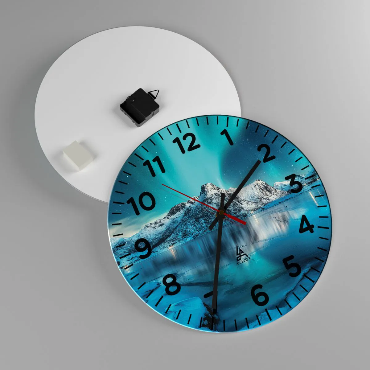 Ceas de perete - Ceas pe sticlă - Noaptea de lumină - 40x40 cm