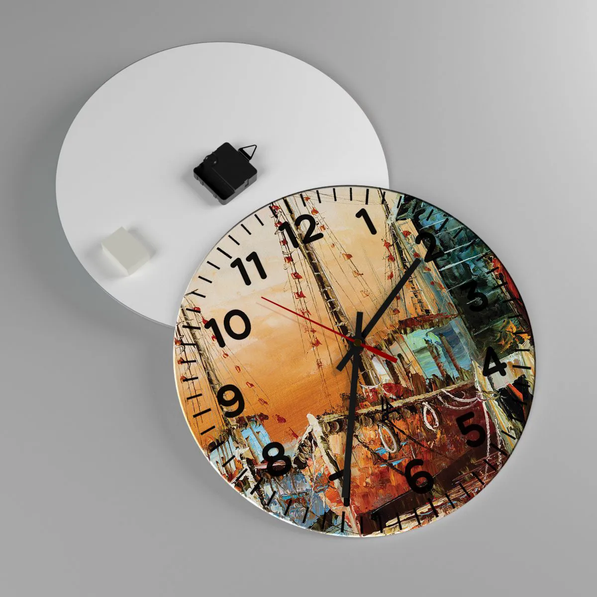 Ceas de perete - Ceas pe sticlă - Întoarcere pașnică - 40x40 cm