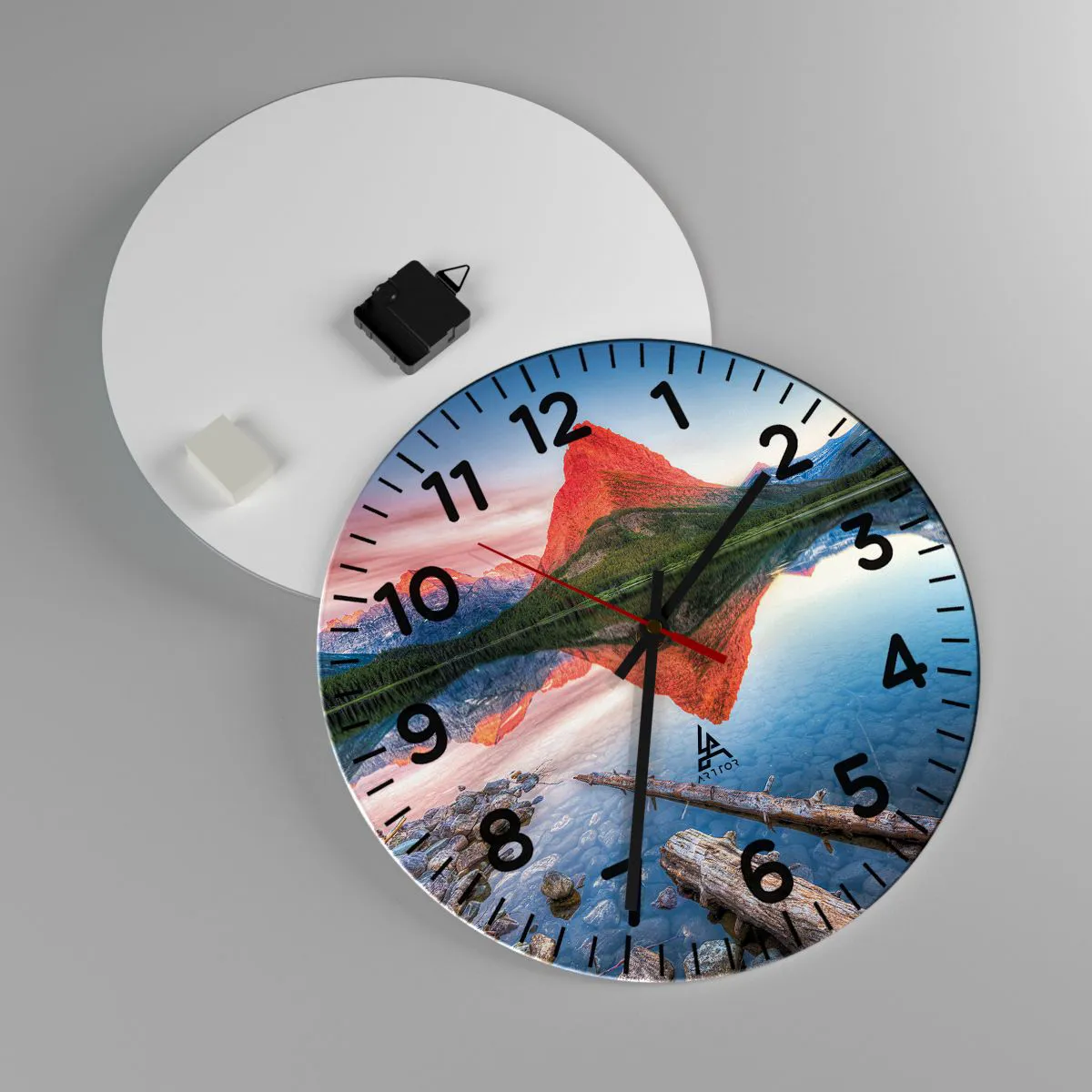 Reloj de pared - Reloj de vidrio - Cálido y frío - 40x40 cm