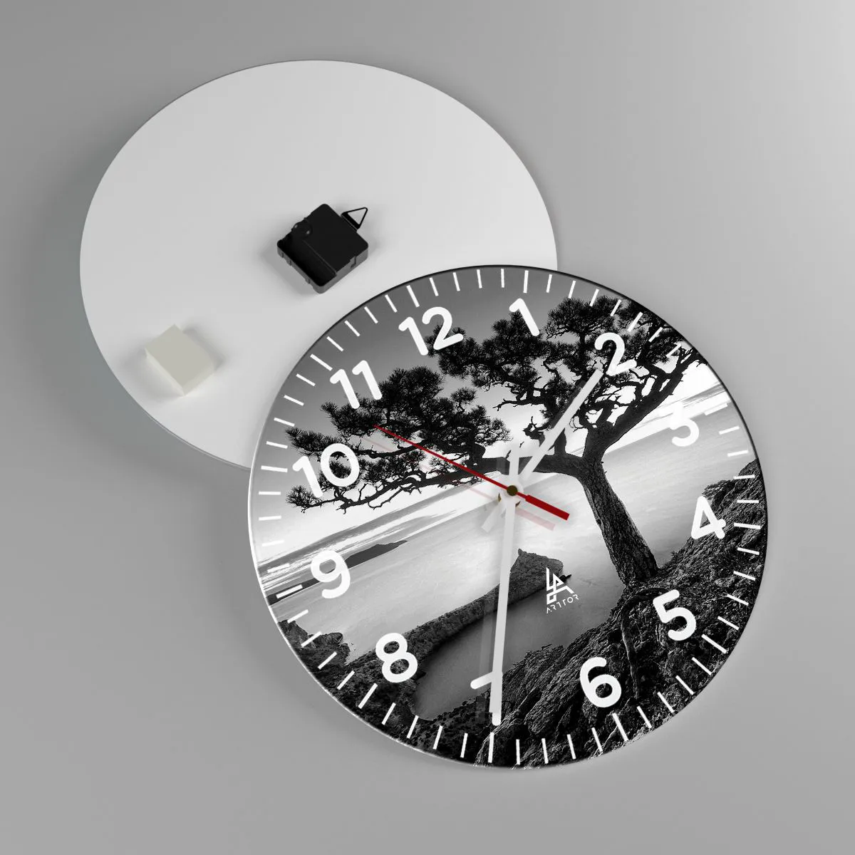 Wall clock - Clock on glass - Quiet All Around - 40x40 cm