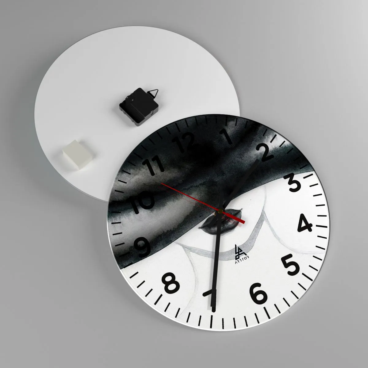 Ceas de perete - Ceas pe sticlă - Un mister senzual - 40x40 cm