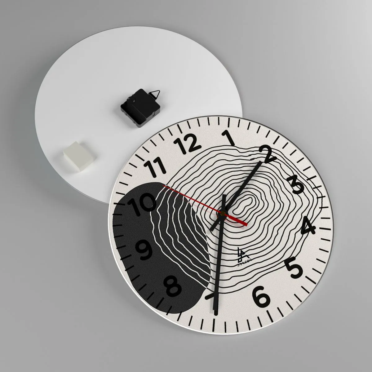 Ceas de perete - Ceas pe sticlă - Persistență și vibrațiile - 40x40 cm