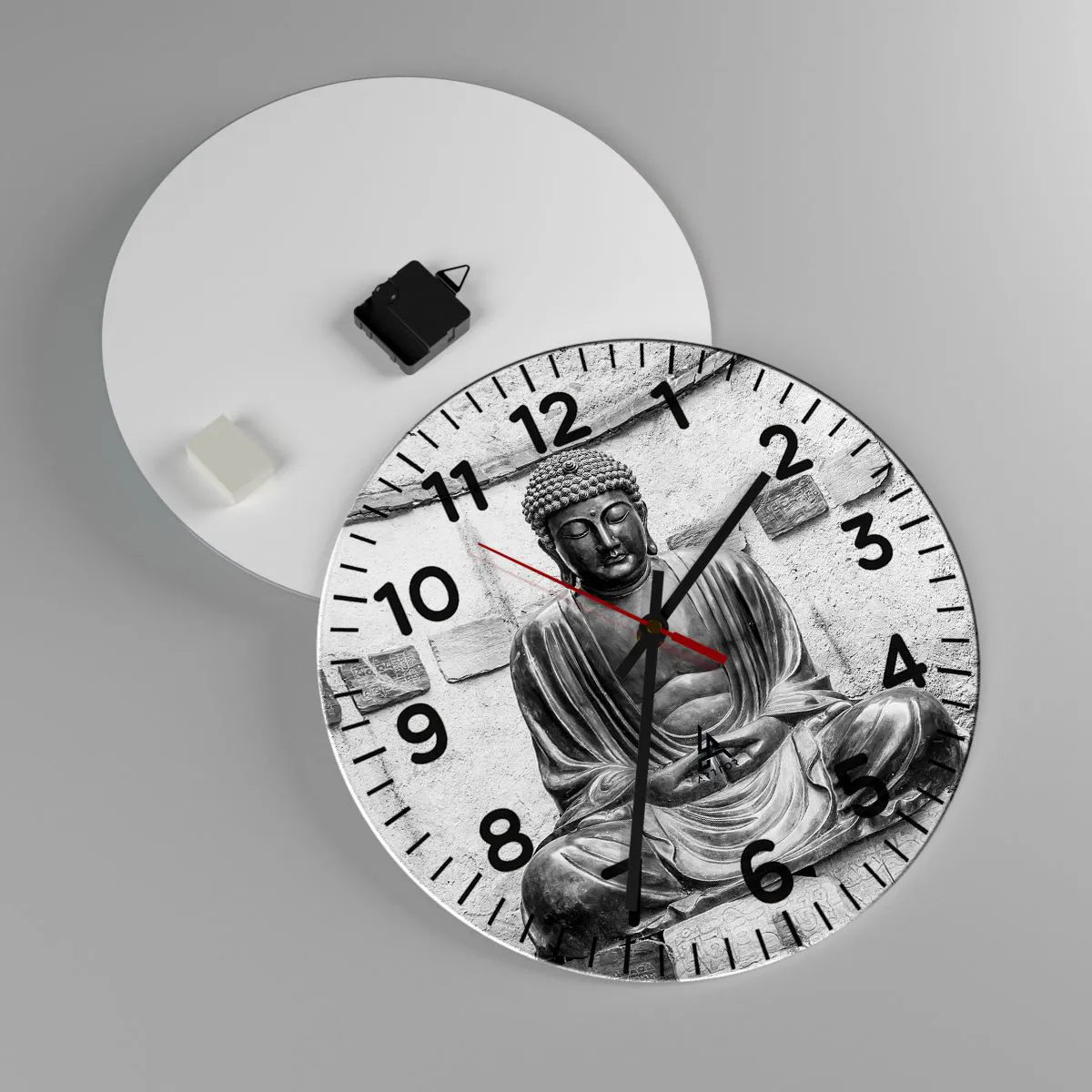 Wanduhr - Glasuhr - An der Quelle des Friedens - 40x40 cm