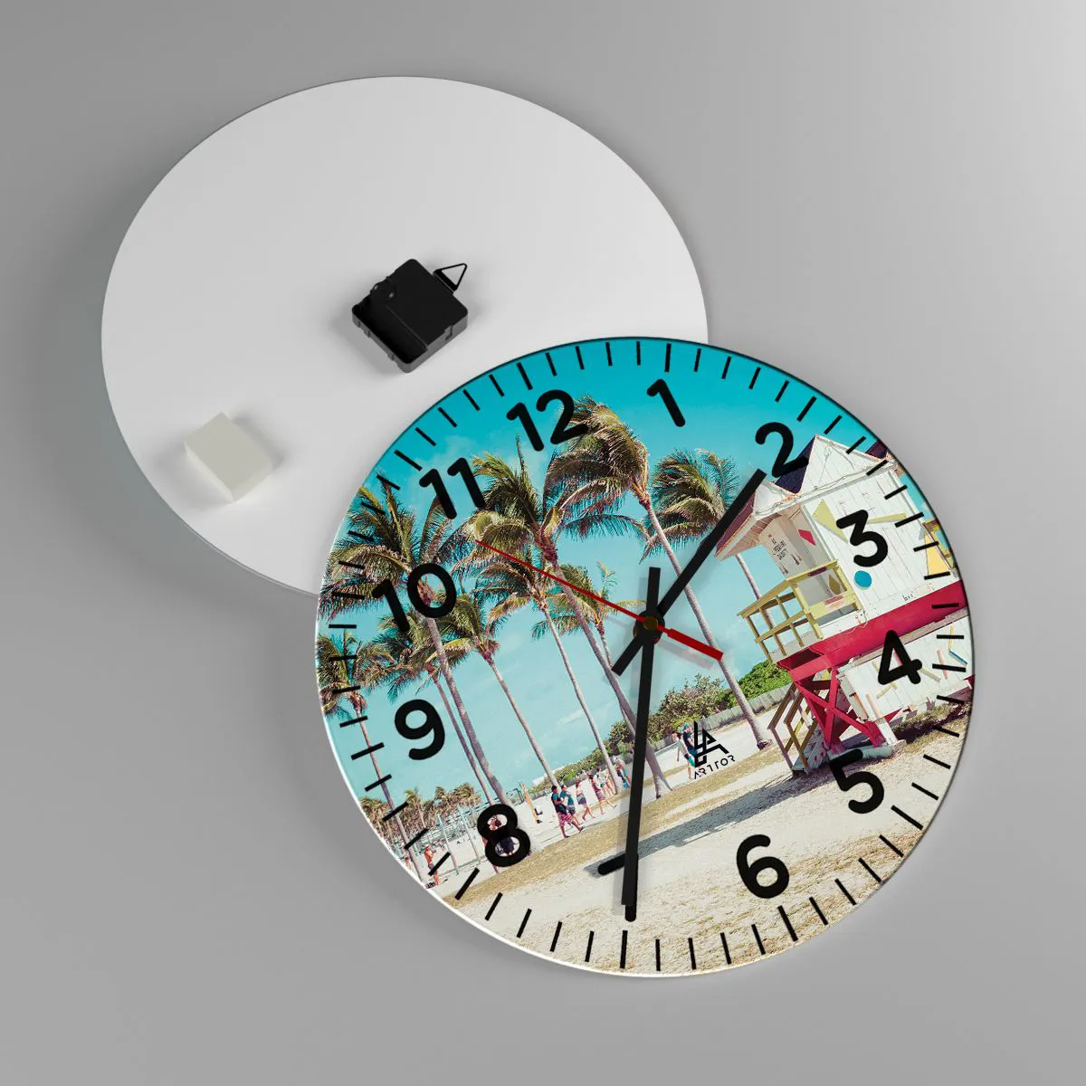 Wanduhr - Glasuhr - Dir steht ein schöner Tag bevor - 40x40 cm