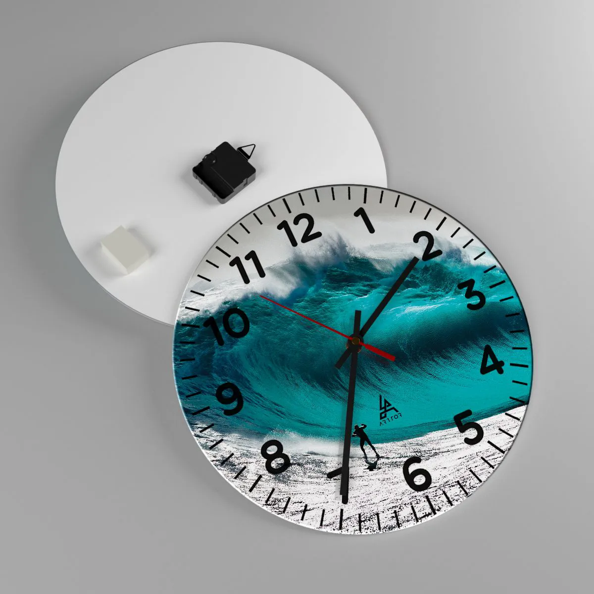 Ceas de perete - Ceas pe sticlă - Provocare acceptată - 40x40 cm