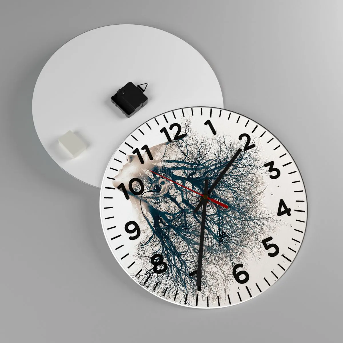 Ceas de perete - Ceas pe sticlă - Ascultând șoapta copacului - 40x40 cm