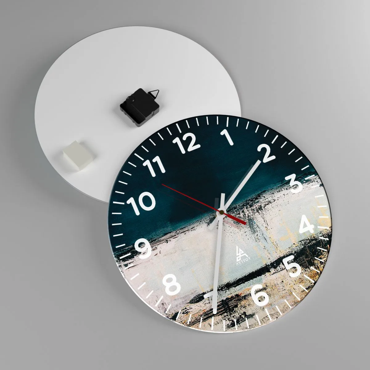 Orologio da parete - Orologio in Vetro - Composizione orizzontale - 40x40 cm