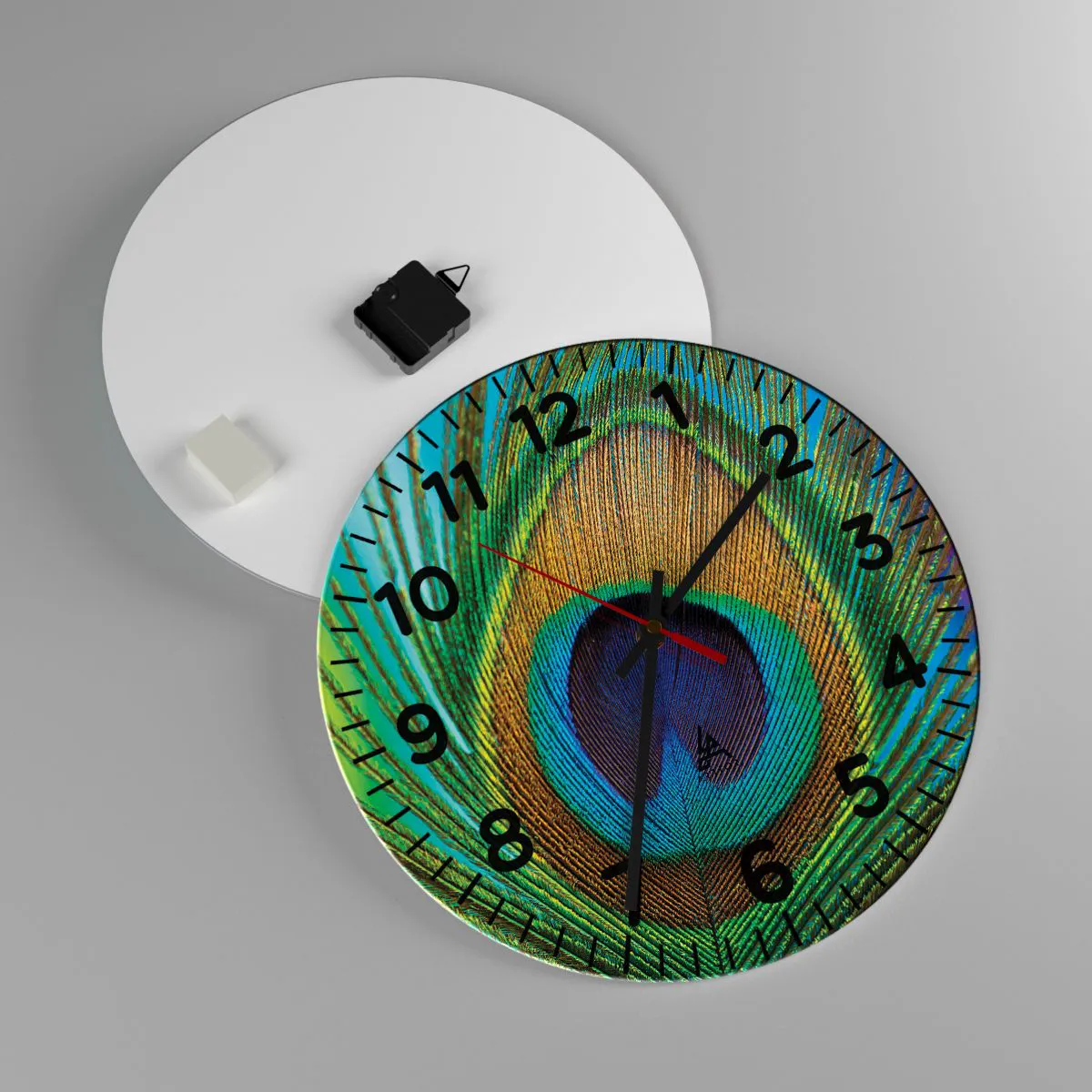 Ceas de perete - Ceas pe sticlă - Ochi în ochi - 40x40 cm