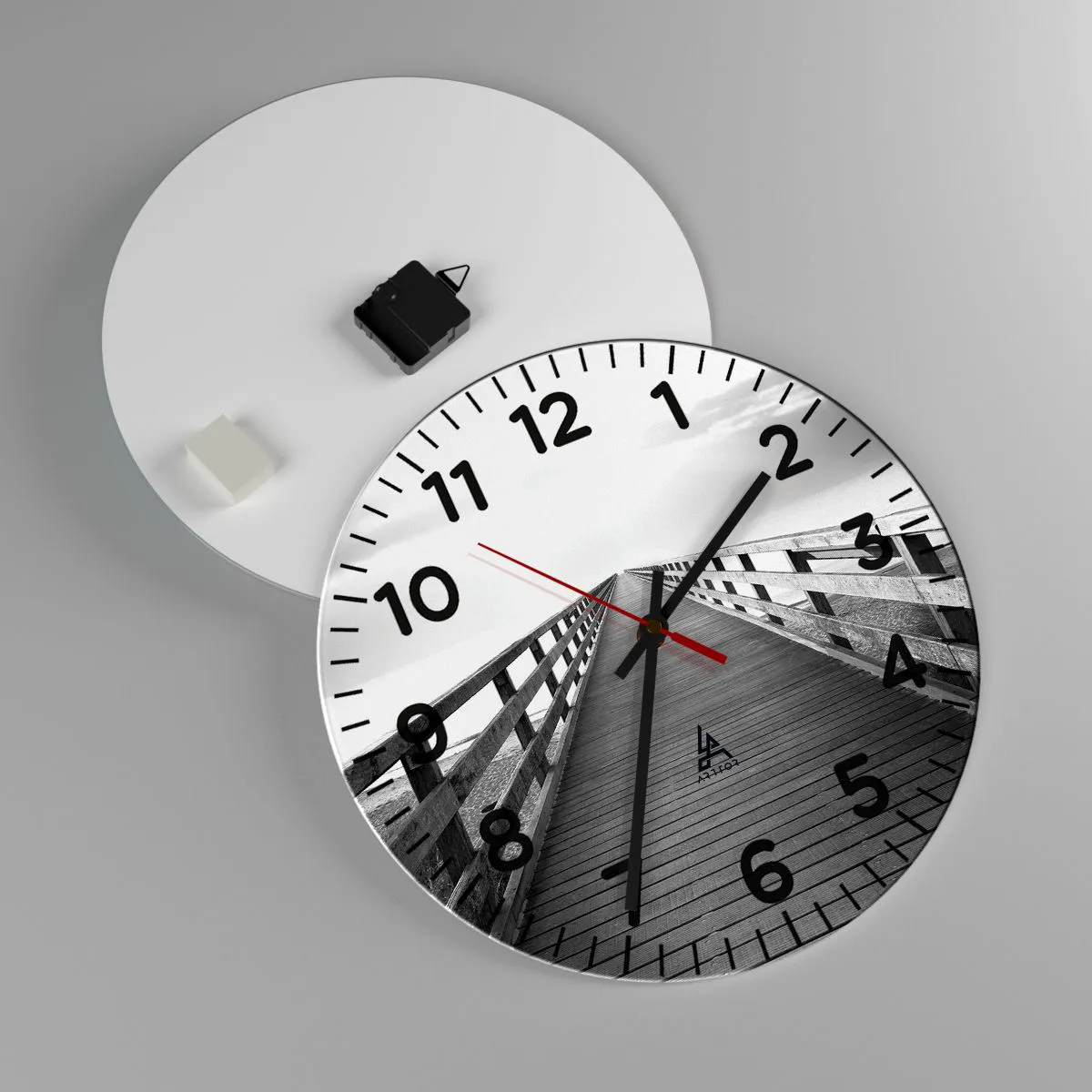 Relógio de parede - Relógio em vidro - Para longe... - 40x40 cm