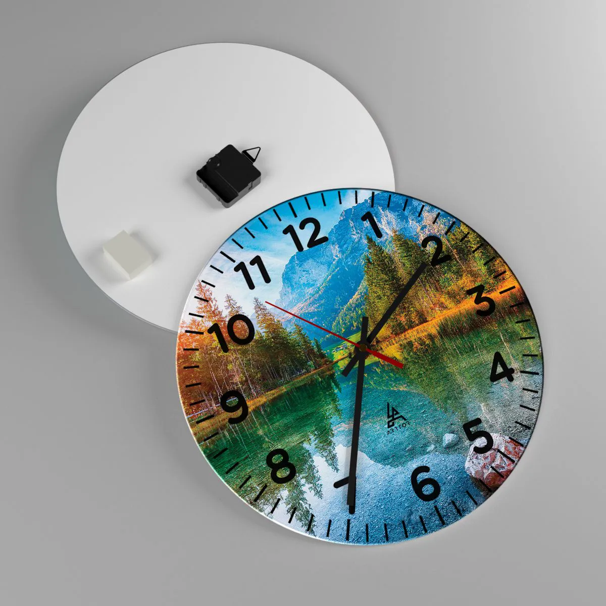 Relógio de parede - Relógio em vidro - A suavidade do outono - 40x40 cm