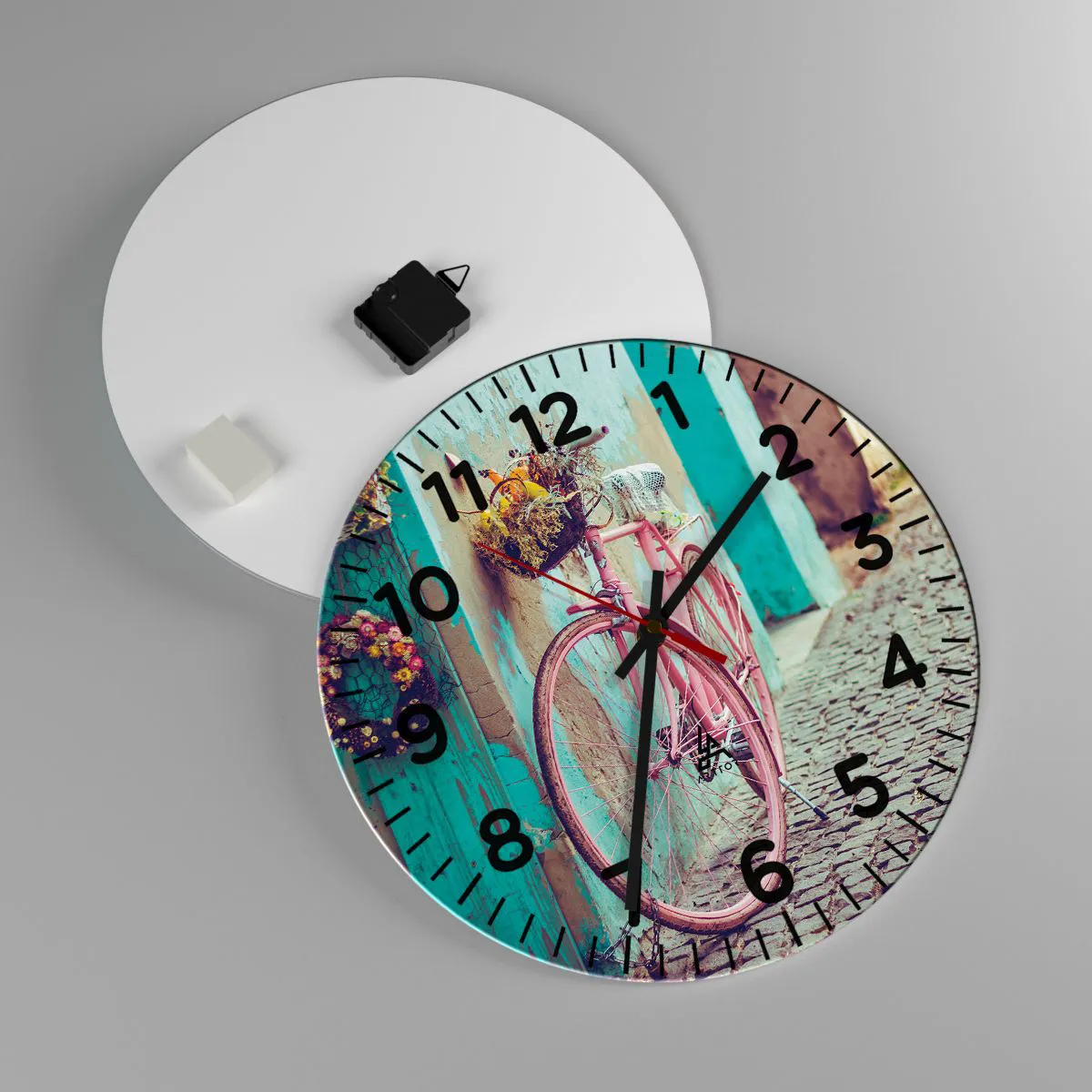 Ceas de perete - Ceas pe sticlă - Mă întorc imediat - 40x40 cm