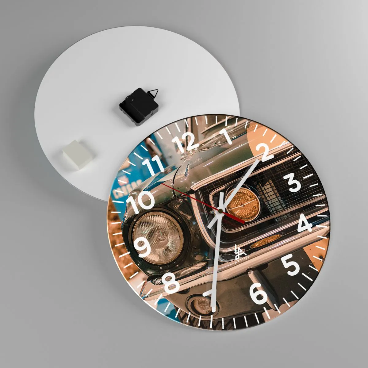 Relógio de parede - Relógio em vidro - Encontro com uma lenda - 40x40 cm