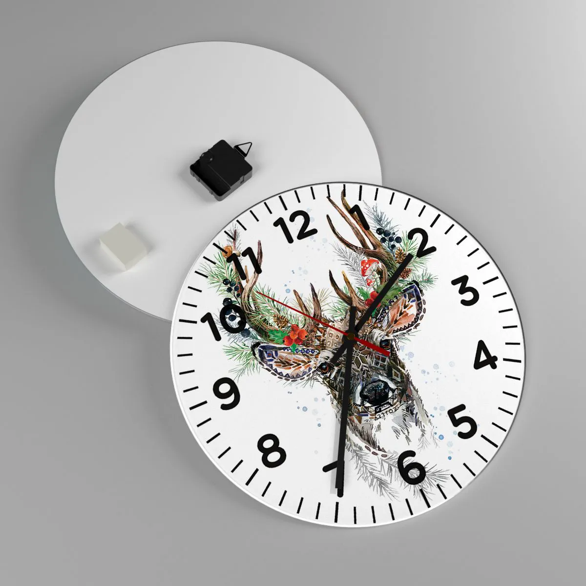 Väggklocka - Klocka på glas - I högtidskläder - 40x40 cm