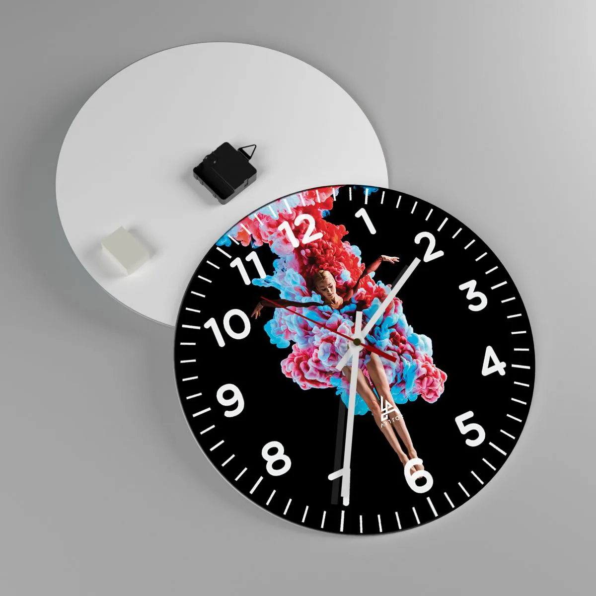 Wanduhr - Glasuhr - In voller Blüte - 40x40 cm