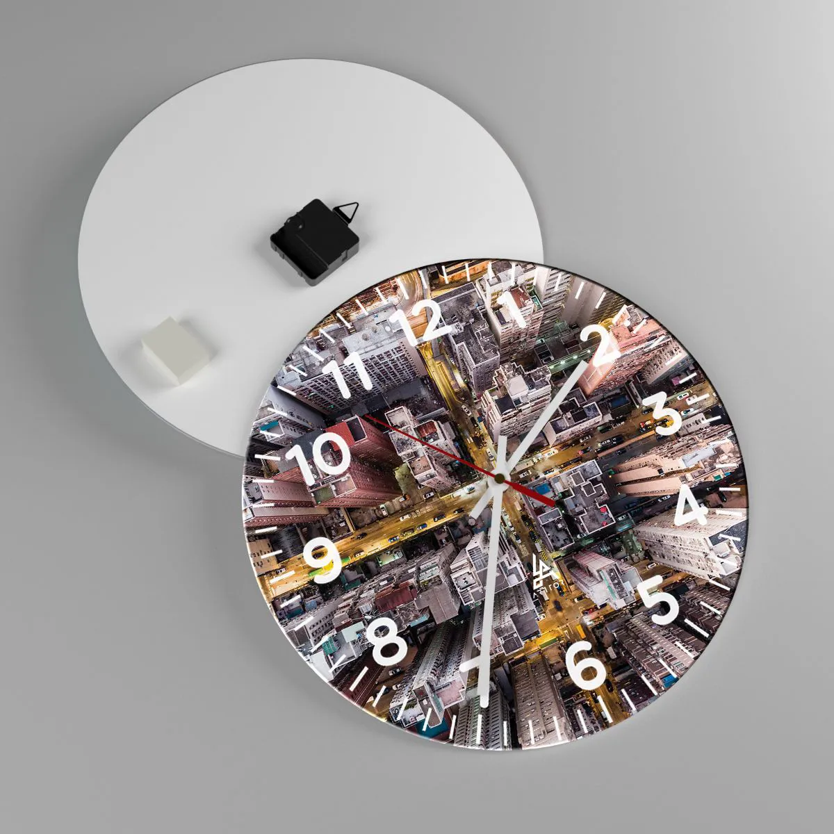 Zegar ścienny - Pozdrowienia z Hongkongu - 40x40 cm