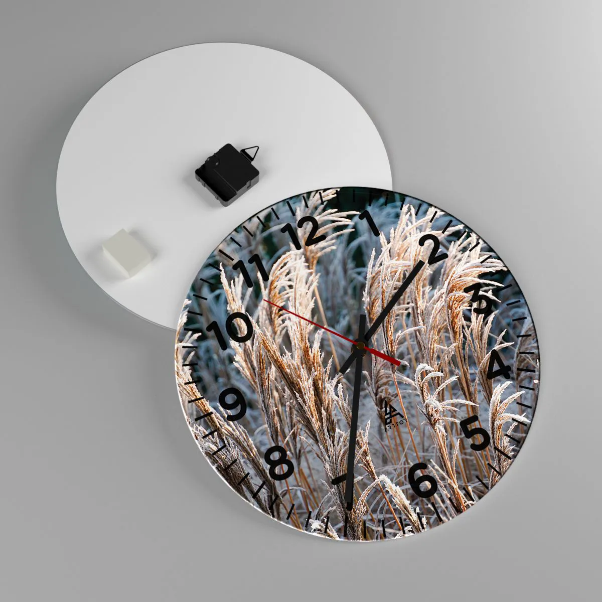 Wanduhr - Glasuhr - Gekleidet mit Frost - 40x40 cm