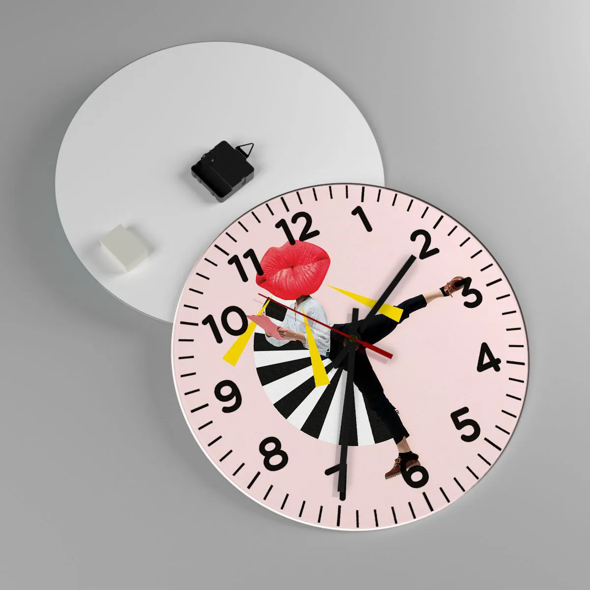 Orologio da parete - Orologio in Vetro - Pop-art surrealistica - 40x40 cm