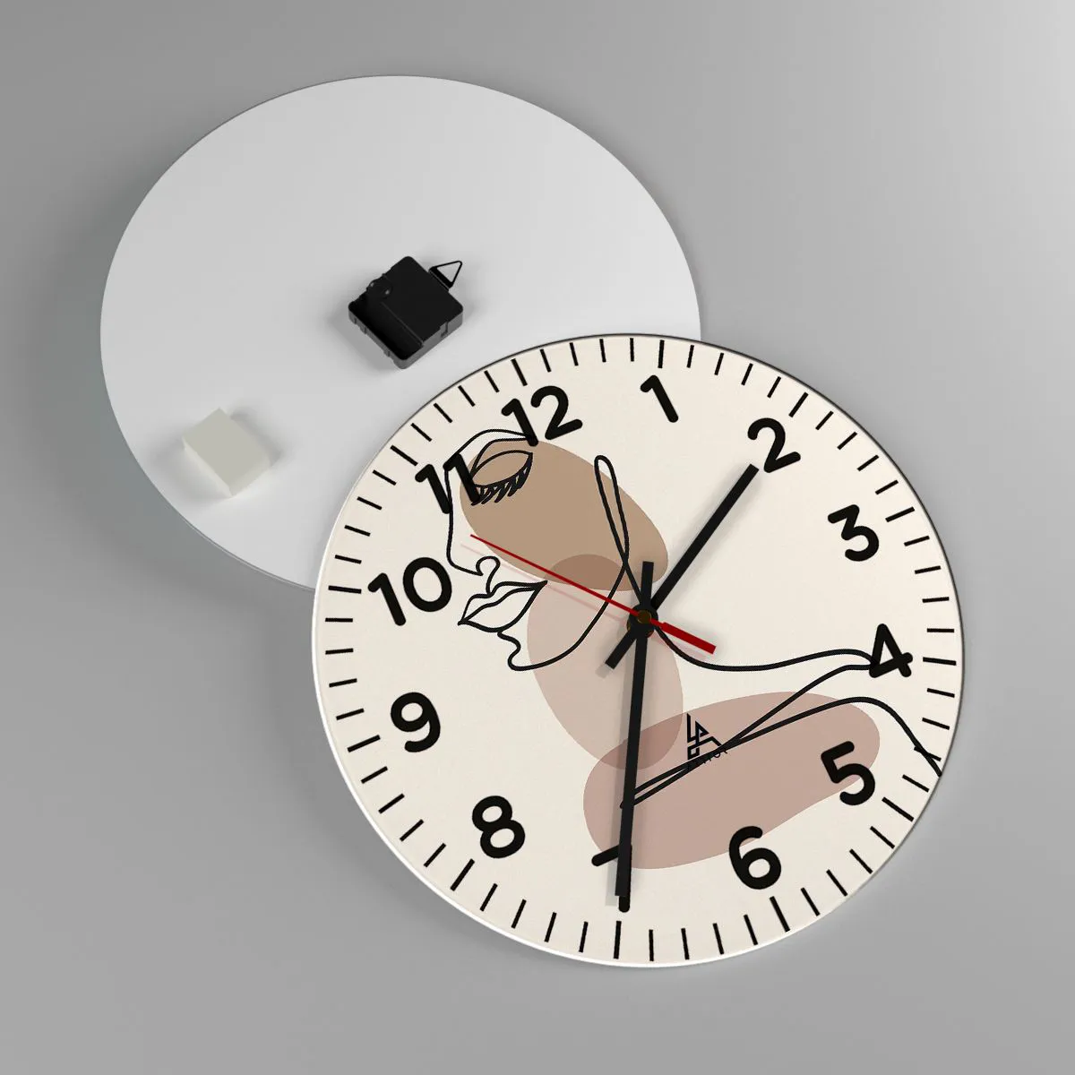 Ceas de perete - Ceas pe sticlă - Ascultându-se pe sine - 40x40 cm