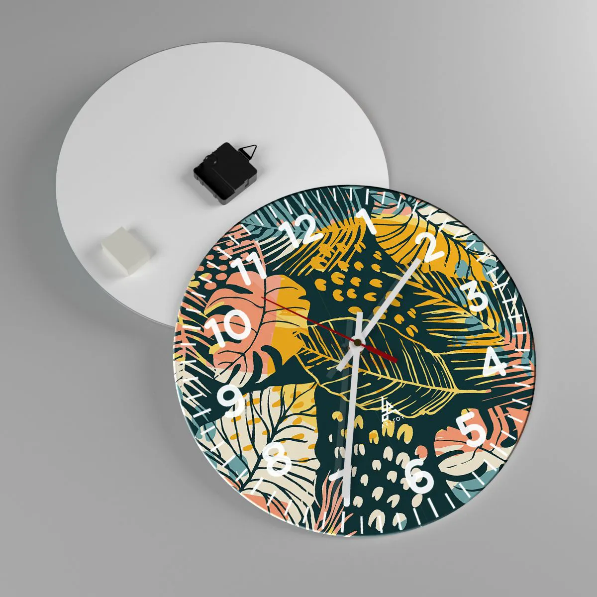 Wanduhr - Glasuhr - Grüne Fantasie - 40x40 cm