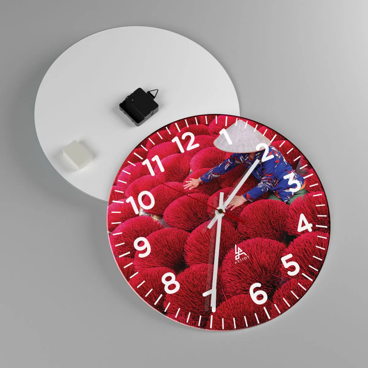 Wandklok - Klok - In het rijstveld - 40x40 cm