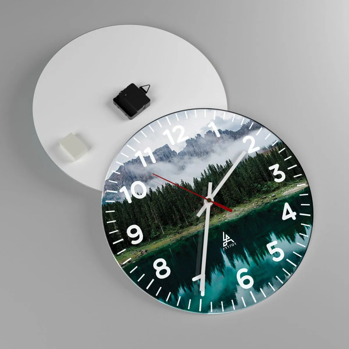 Wanduhr - Glasuhr - Leise, leise, lass uns das Trinkwasser nicht wecken ... - 40x40 cm