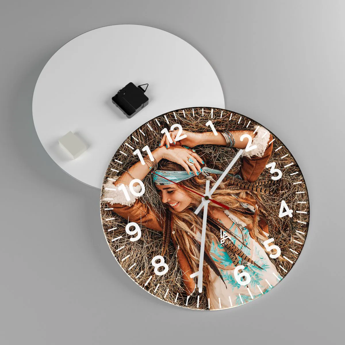 Wanduhr - Glasuhr - Auf dem Weg in den Sommer der Liebe - 40x40 cm