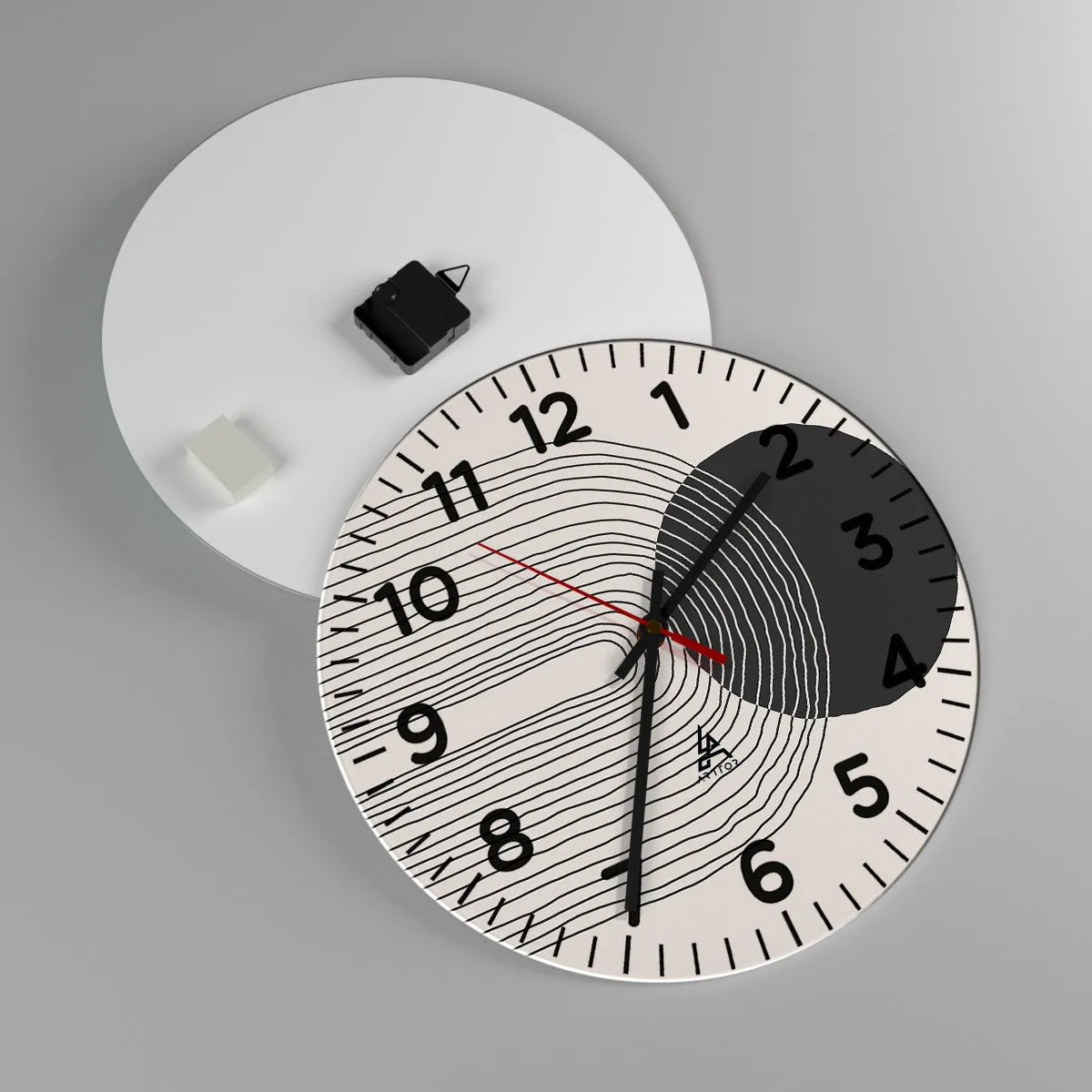 Orologio da parete - Orologio in Vetro - Tremore e fiducia - 40x40 cm