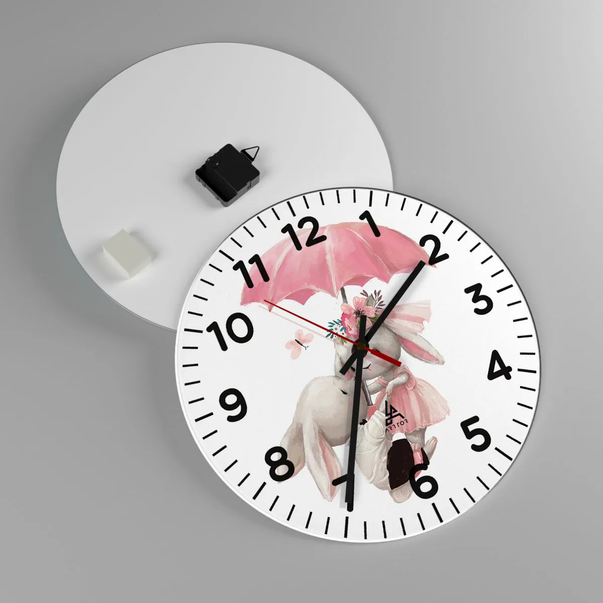 Ceas de perete - Ceas pe sticlă - Pur și simplu dragoste - 40x40 cm