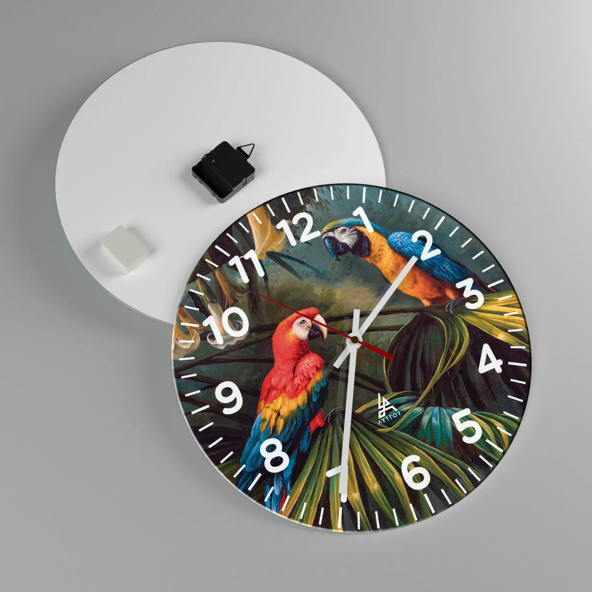 Orologio da parete - Orologio in Vetro - Romanticità ai tropici - 40x40 cm