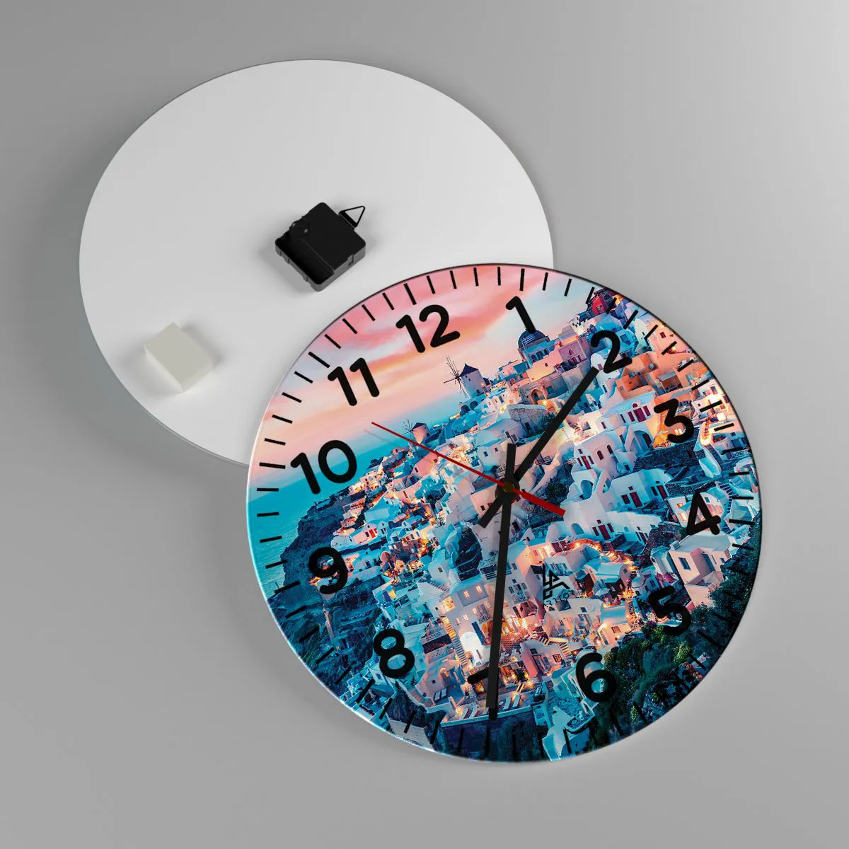 Wanduhr - Glasuhr - Dein toller griechischer Urlaub - 40x40 cm