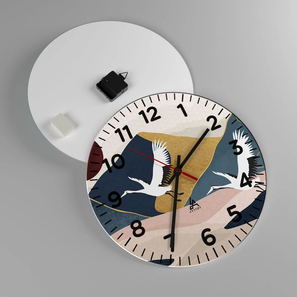 Reloj de pared - Reloj de vidrio - Y el día ha vuelto a pasar volando - 40x40 cm