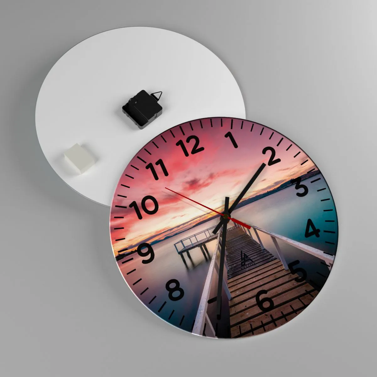 Horloge murale - Pendule murale - La douce flamme du soir - 40x40 cm