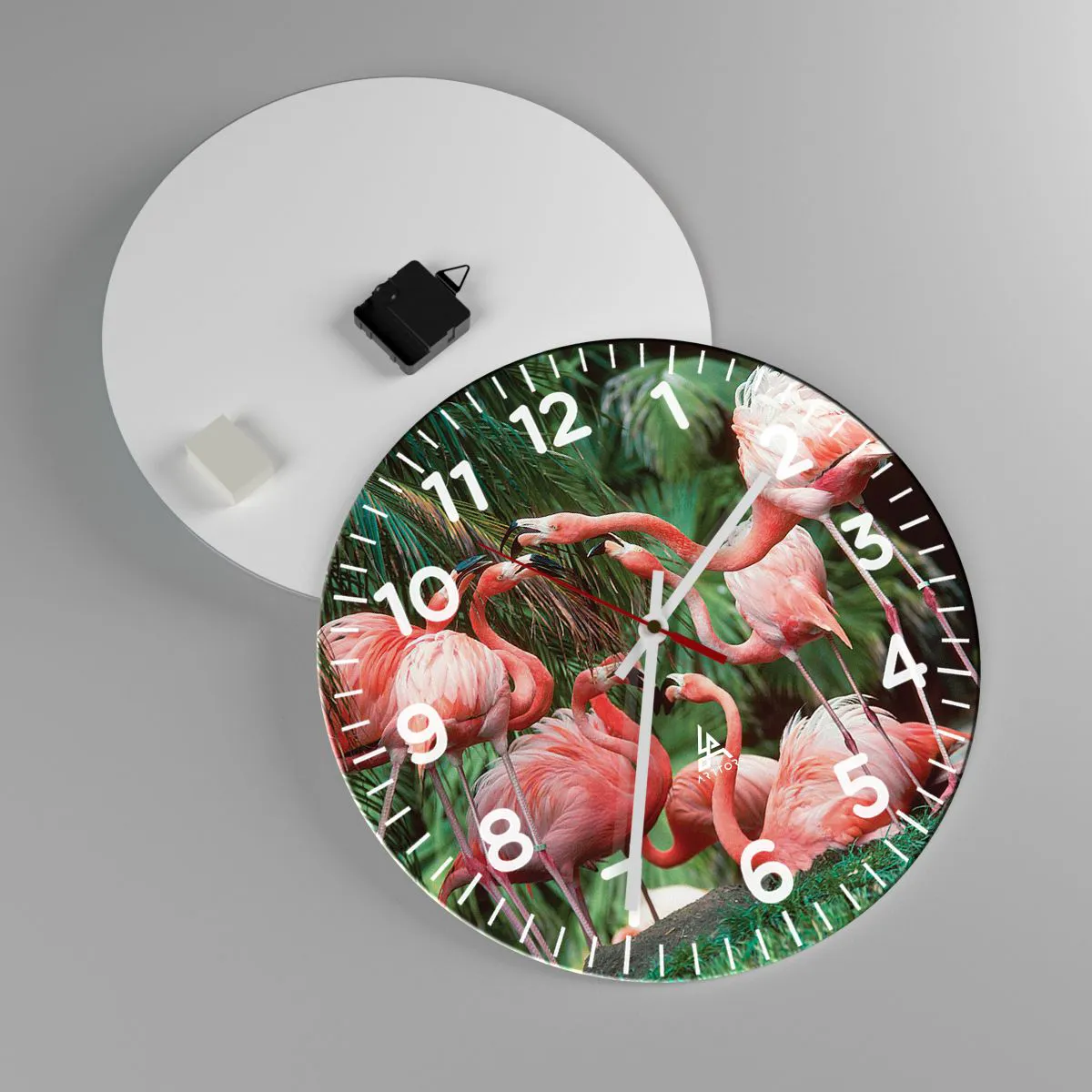 Ceas de perete - Ceas pe sticlă - Bârfa de după-amiază - 40x40 cm