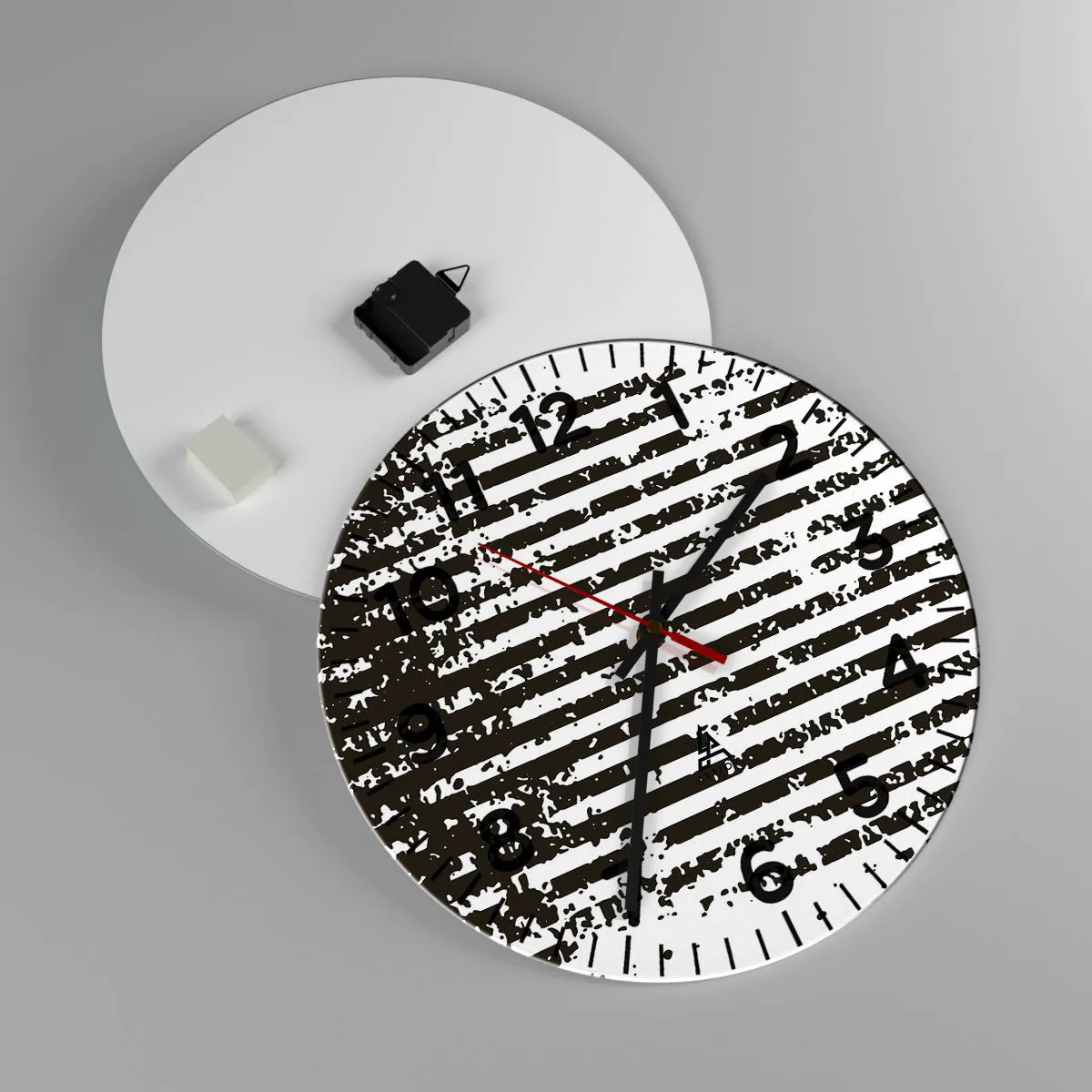 Wanduhr - Glasuhr - Rhythmus und Rauschen - 40x40 cm