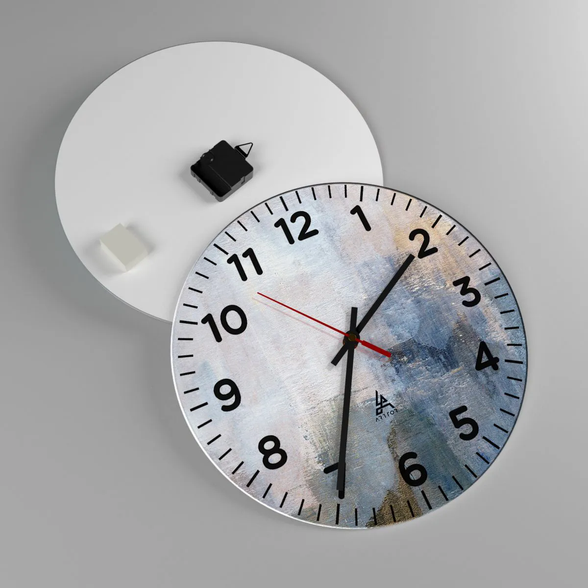 Wall clock - Clock on glass - Tones and Chords of Colours - 40x40 cm