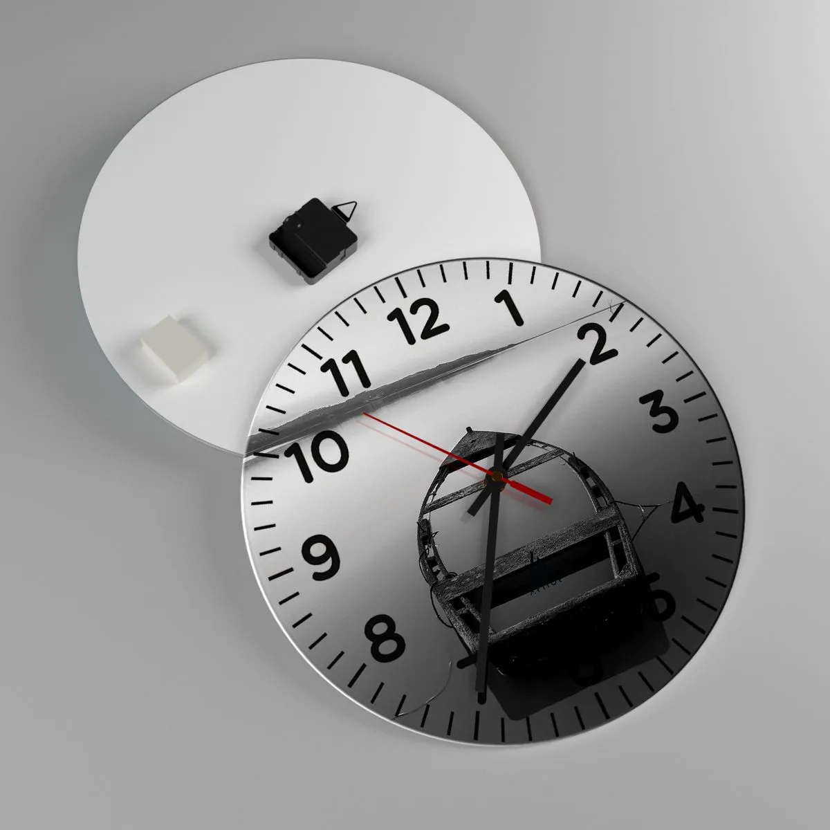 Ceas de perete - Ceas pe sticlă - Dor și melancolie - 40x40 cm