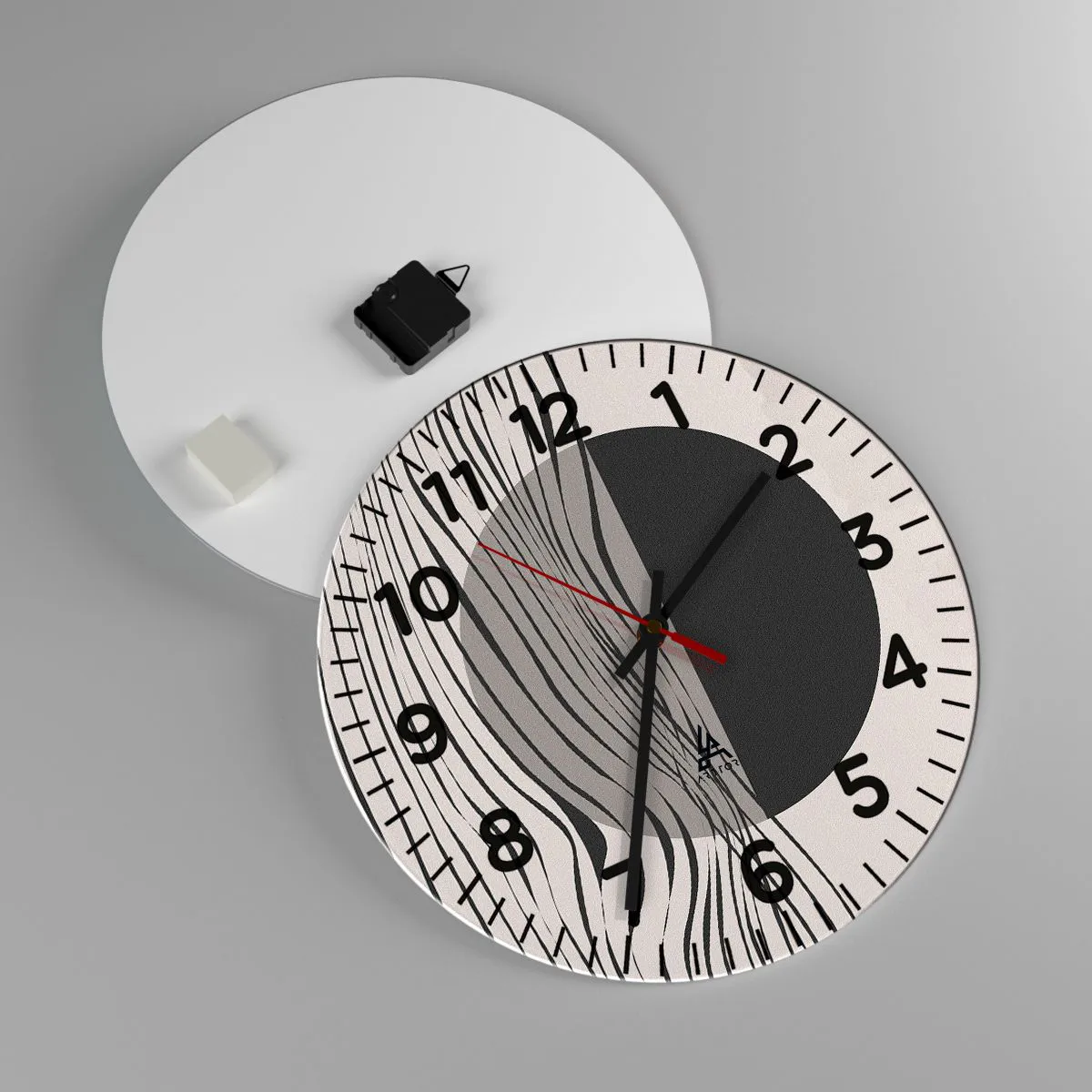 Ceas de perete - Ceas pe sticlă - Semicompunere - 40x40 cm