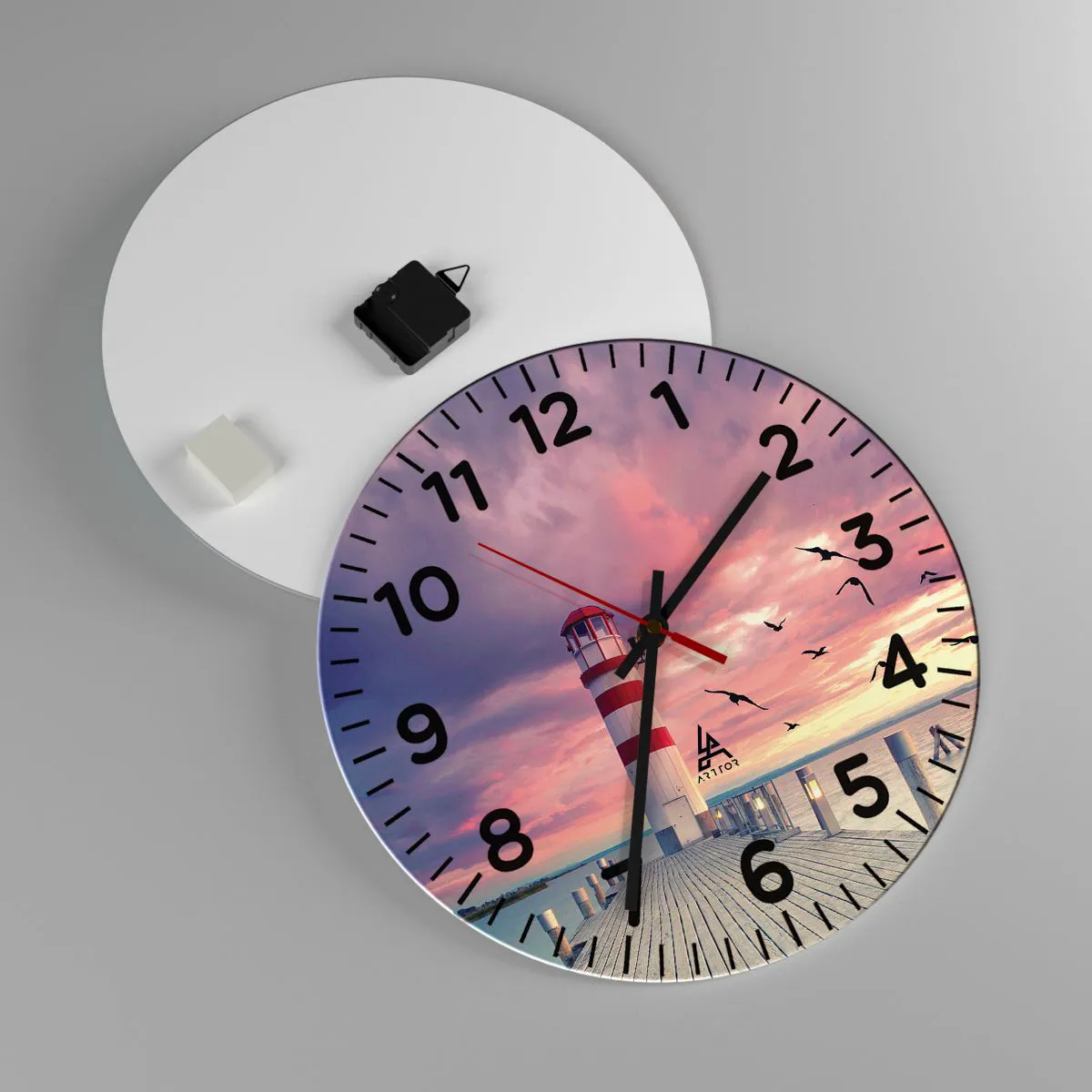 Ceas de perete - Ceas pe sticlă - Să ne întoarcem în port - 40x40 cm