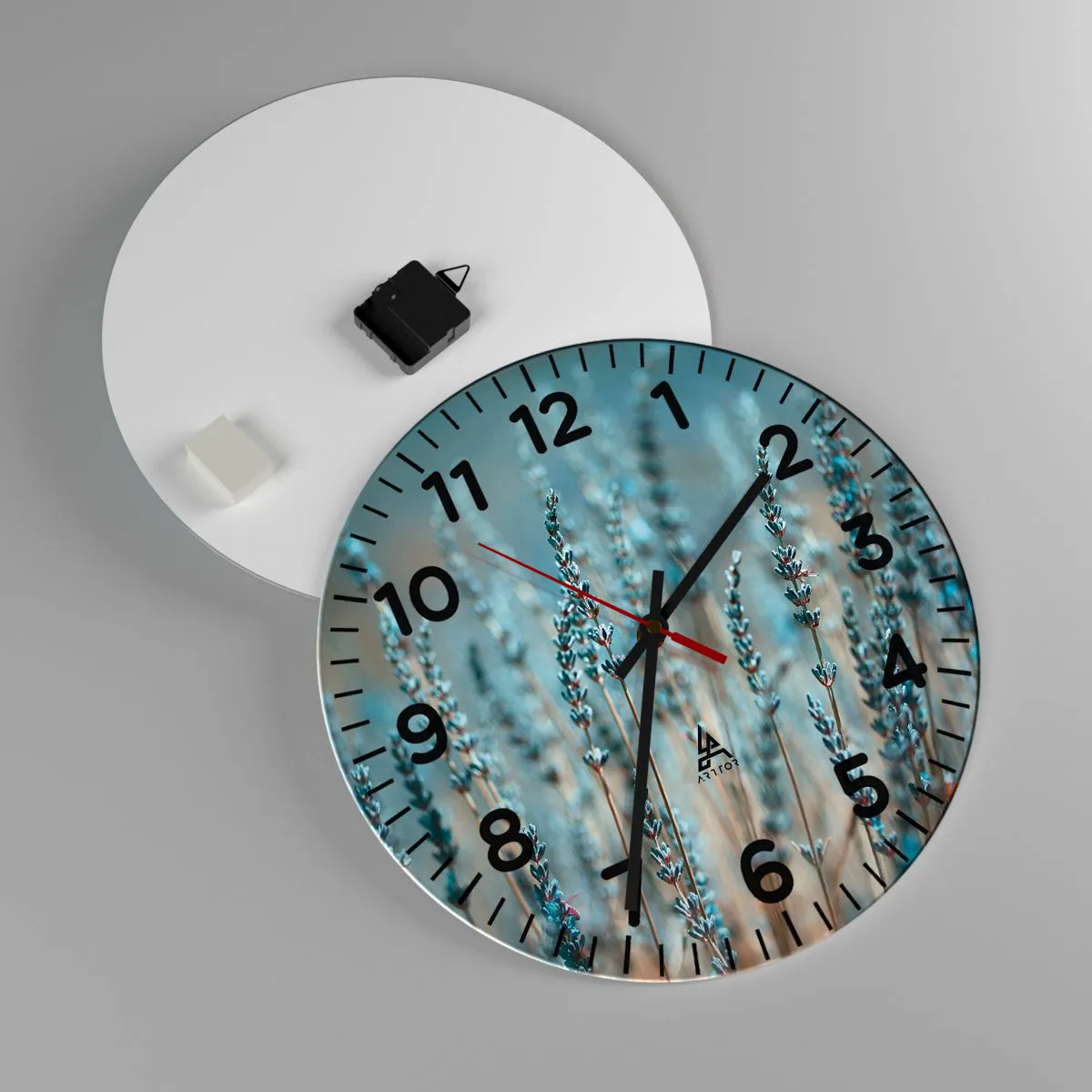 Reloj de pared - Reloj de vidrio - Fragante pasto - 40x40 cm
