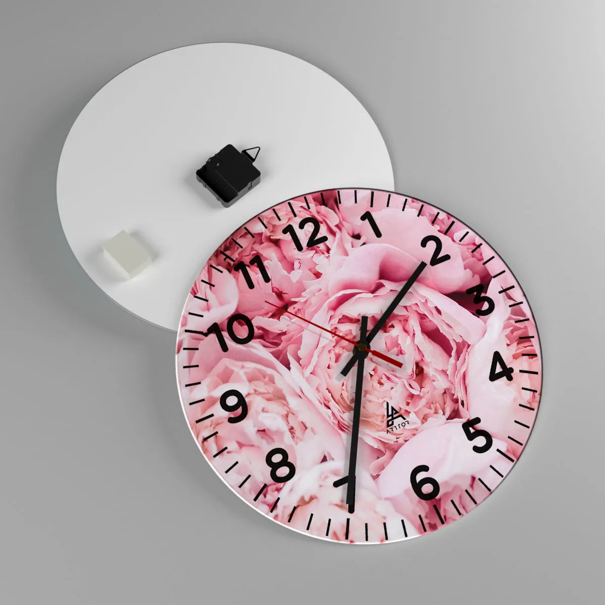 Wanduhr - Glasuhr - Anschmiegsam und duftend - 40x40 cm