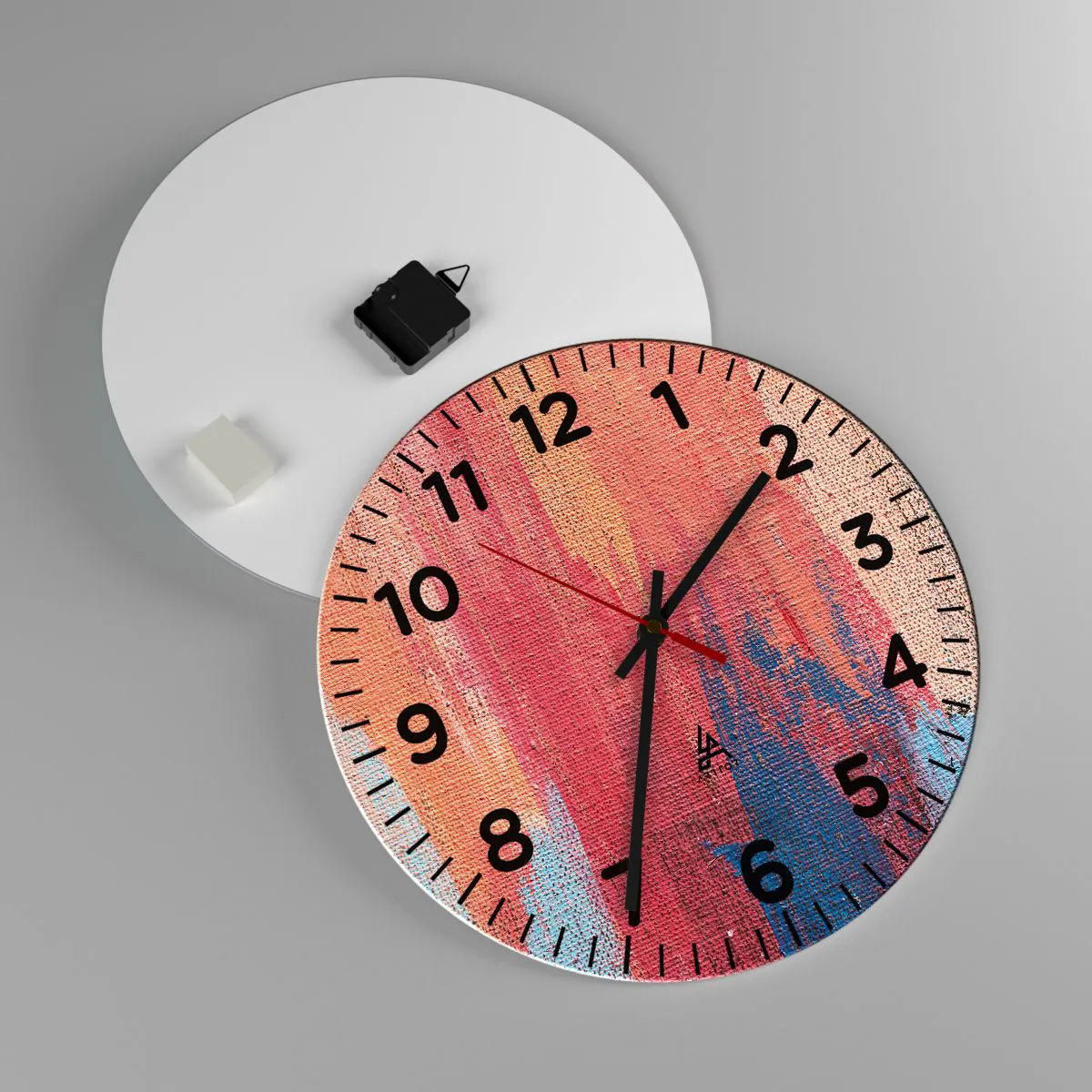 Wanduhr - Glasuhr - Renne den Regenbogen hinunter - 40x40 cm