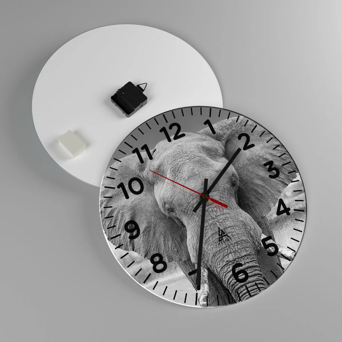 Ceas de perete - Ceas pe sticlă - Bun venit în lumea mea - 40x40 cm