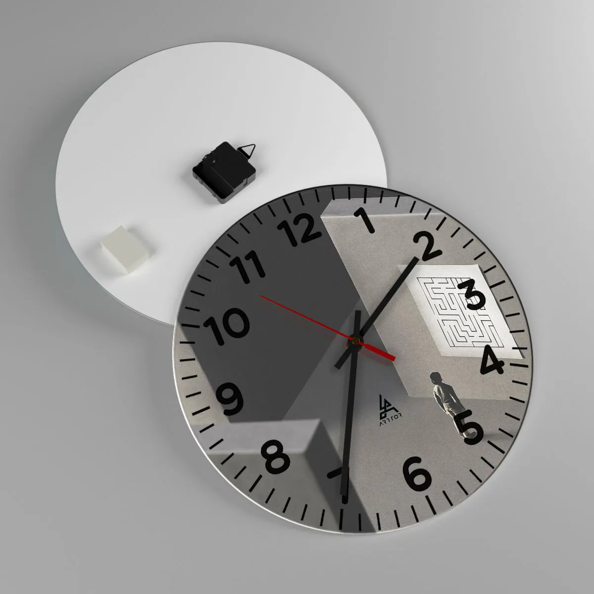 Ceas de perete - Ceas pe sticlă - Dar unde sunt? - 40x40 cm