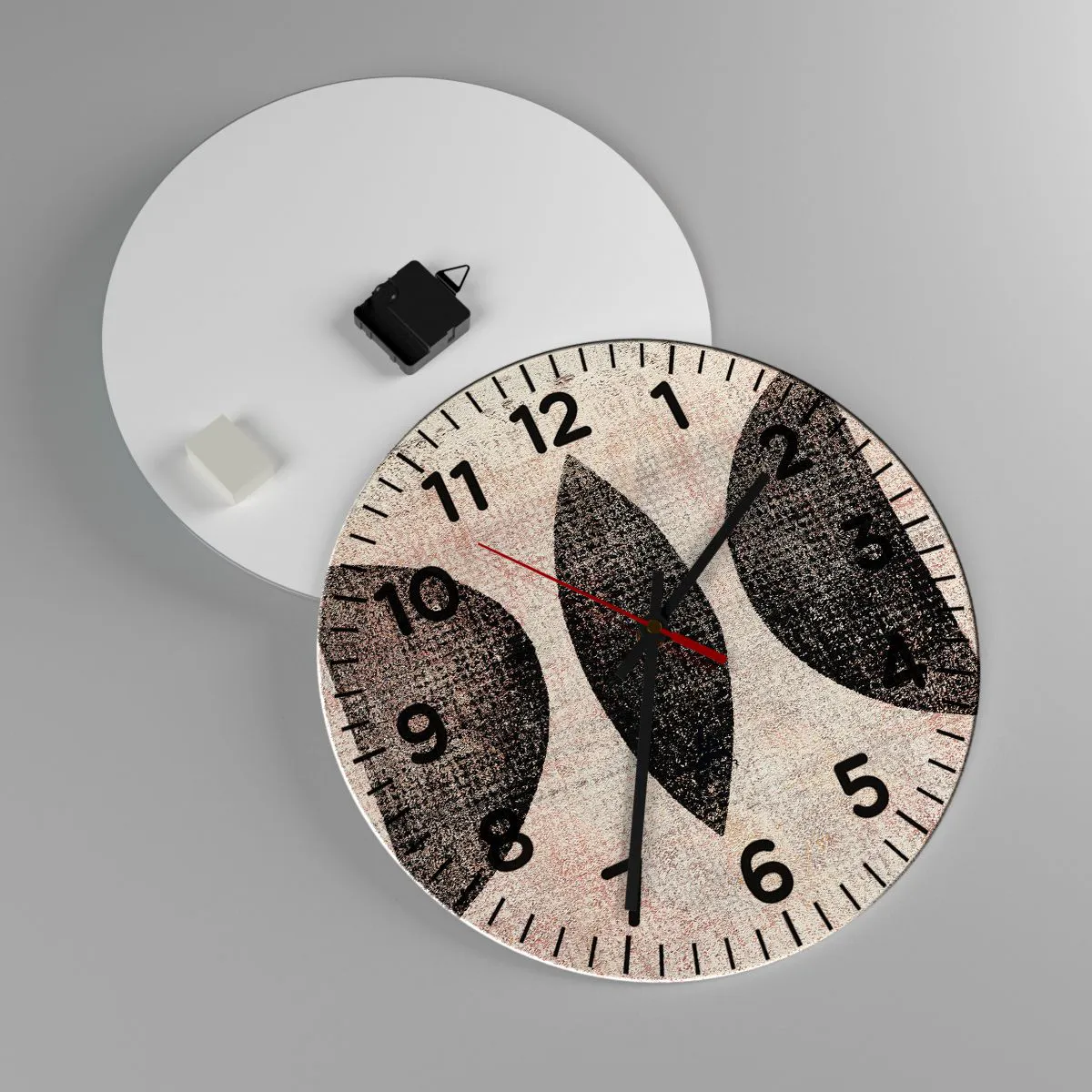 Ceas de perete - Ceas pe sticlă - Abstracție etnică - 40x40 cm