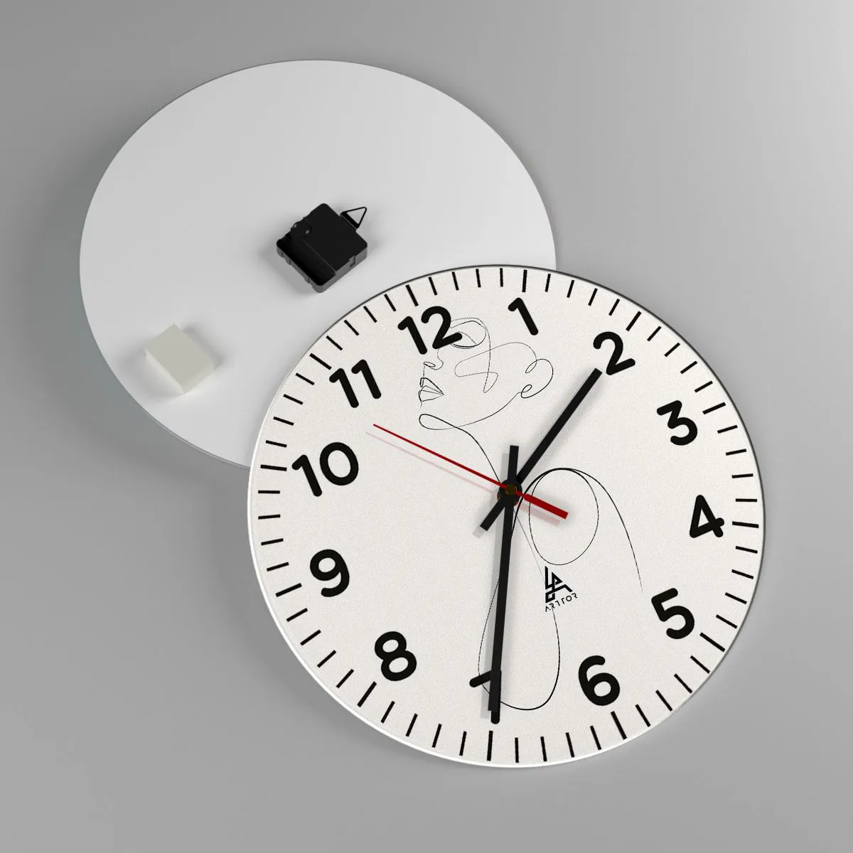 Relógio de parede - Relógio em vidro - Enrolada em sonhos - 40x40 cm