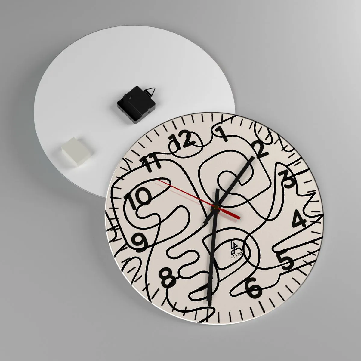 Reloj de pared - Reloj de vidrio - El camino correcto - 40x40 cm