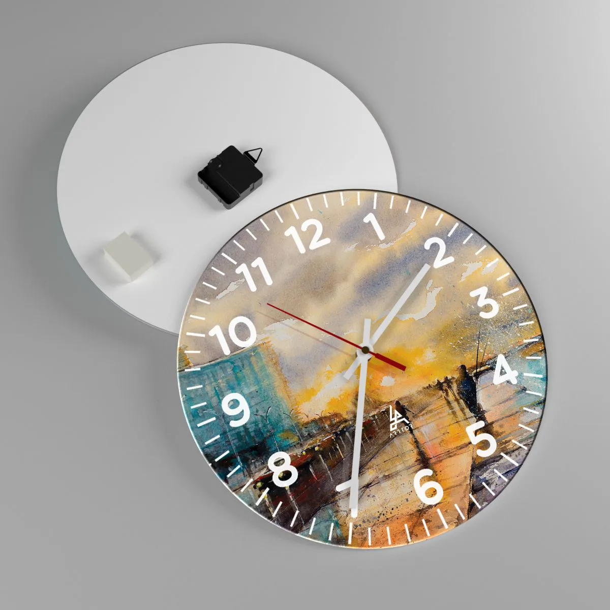 Reloj de pared - Reloj de vidrio - Vida en la orilla - 40x40 cm
