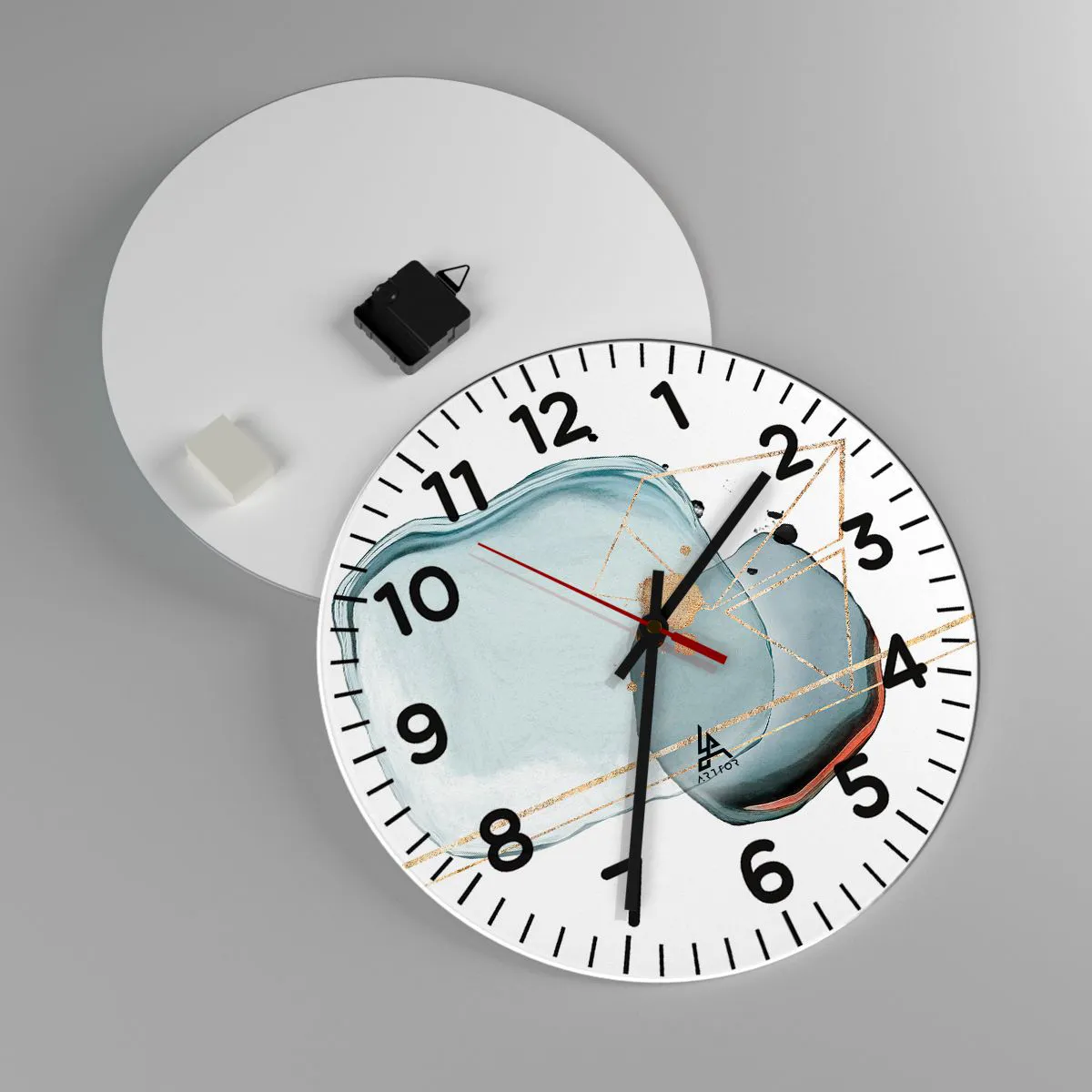 Reloj de pared - Reloj de vidrio - Un estudio de gotas - 40x40 cm