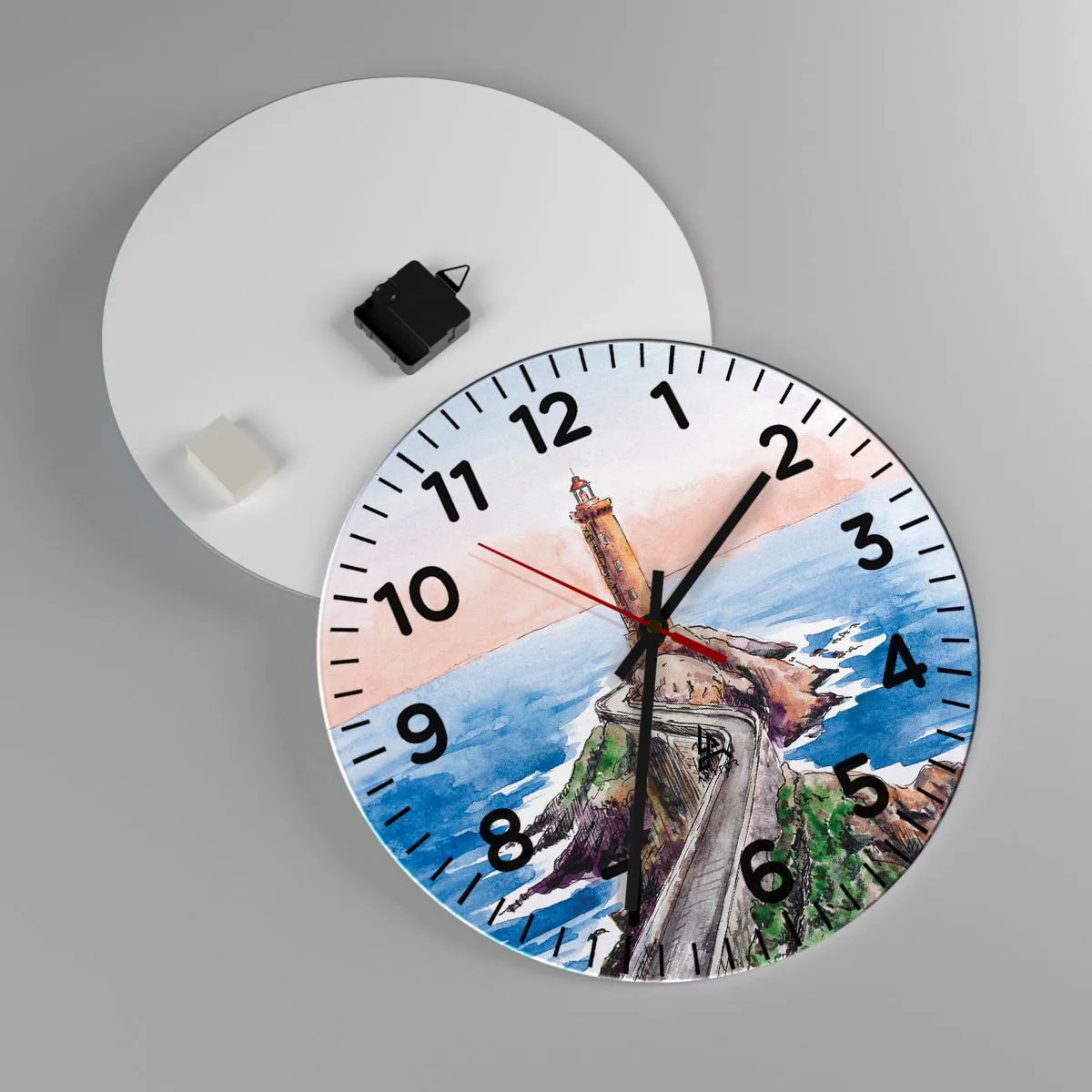 Ceas de perete - Ceas pe sticlă - Cu fața la mare - 40x40 cm