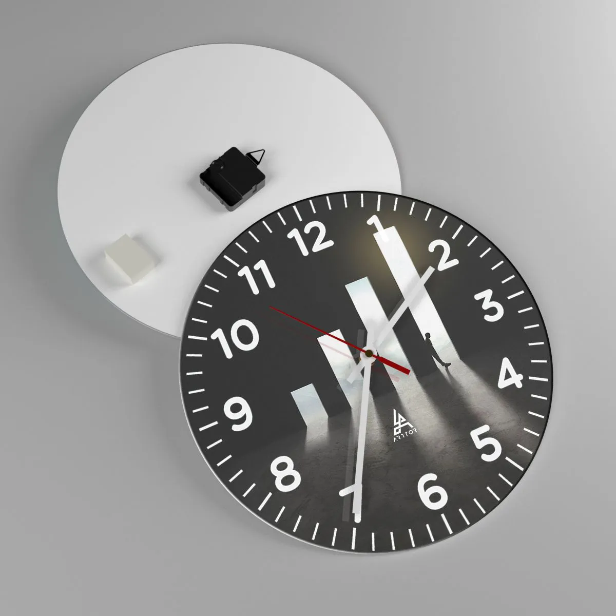 Ceas de perete - Ceas pe sticlă - Succesul - o impresie - 40x40 cm